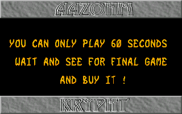 Aazohm Krypht atari screenshot